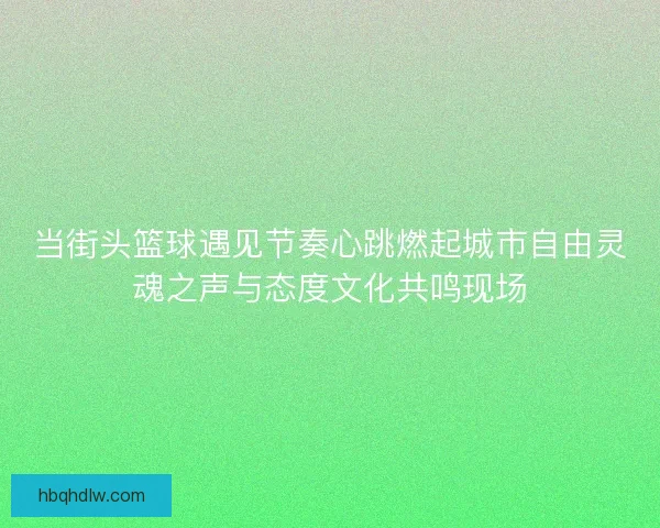 当街头篮球遇见节奏心跳燃起城市自由灵魂之声与态度文化共鸣现场